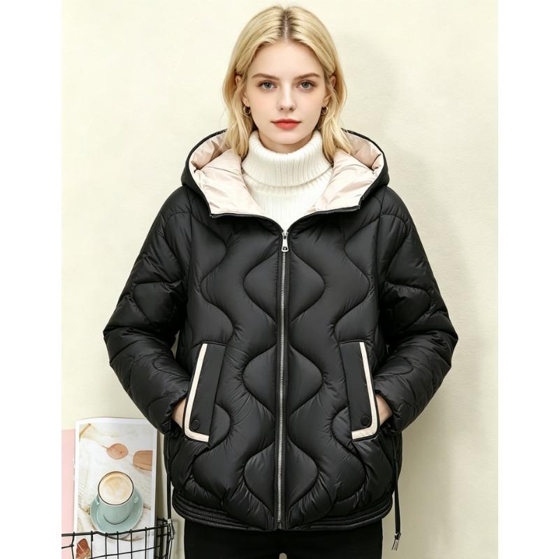 Women S Short Hooded Cotton Padded Winter Casual Coat