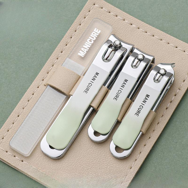 

Портативный набор кусачек для ногтей, градиентные цветные кусачки для ногтей, маникюрный педикюр из нержавеющей стали, профессиональная пилочка для ногтей, маникюрный набор 11*8cm зелёный