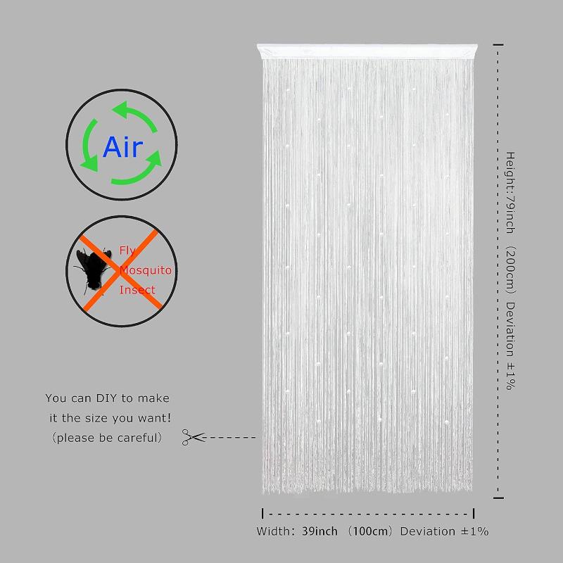 Beaded Curtain Door String Curtains for Doorway Tassels Beads Hanging Fringe Hippie Room Divider Window Hallway Entrance Wall Closet