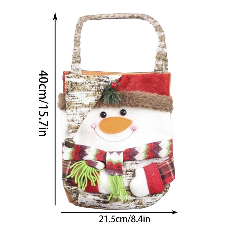 Cute Treat Bags Christmas Cartoon Treat Bags Holiday Goodie Bag Portable Tote Bag With Handle For Family Gatherings