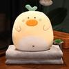 Soft Cute Cartoon Animal Hand Warmer 3-in-1 Pillow Blanket for Office Naps