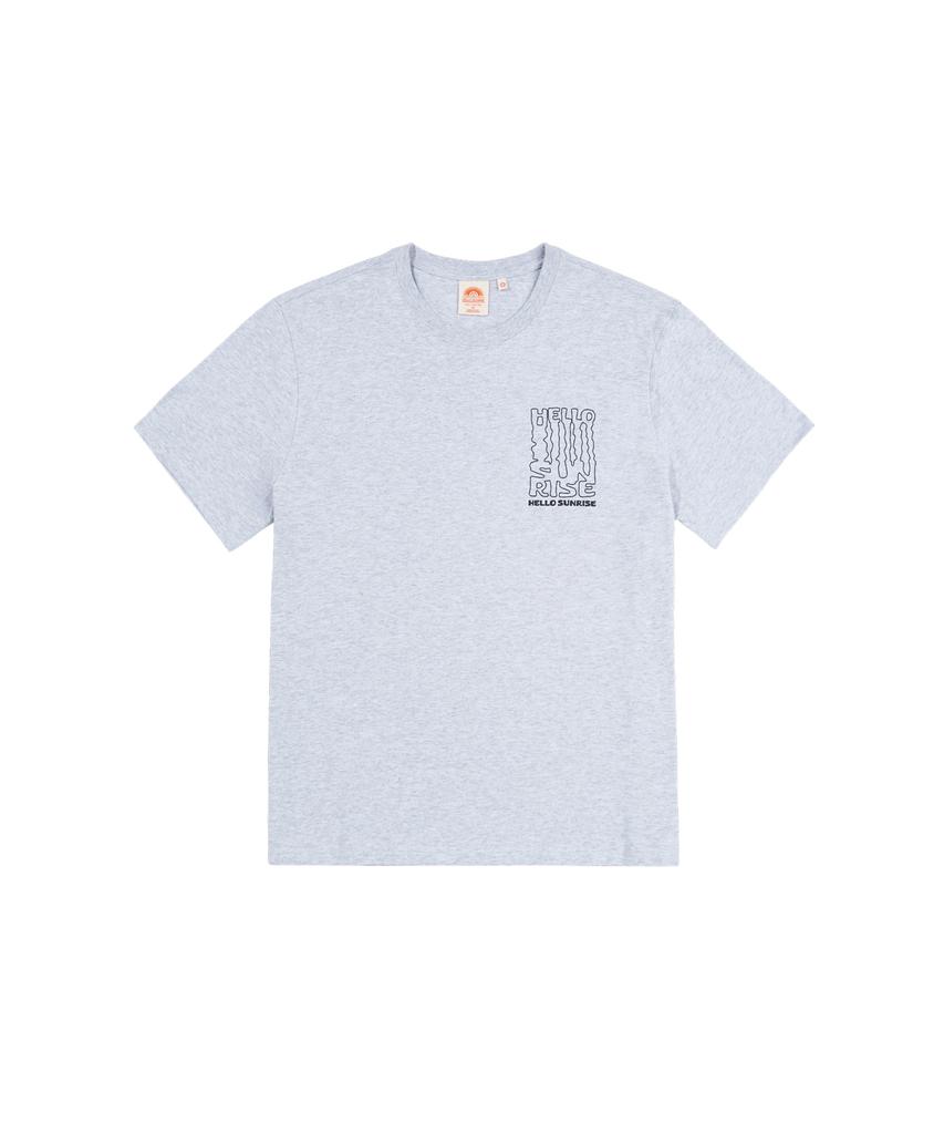 HELLO SUNRISE Hs Winding Typo Tee _3% Melange Gray