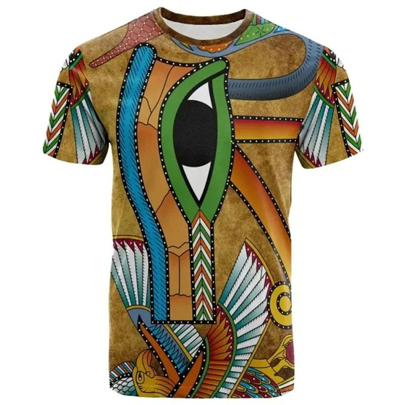 3D Printed Ancient Egypt T-Shirt Men Women Pharaoh Pattern T Shirts Summer Oversized Harajuku Round Neck Tees Short Sleeve Tops