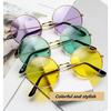 6pcs Round Metal Frame Glasses Retro Hippie Style Multicolor Sunglasses, John's 60s Style Glasses Accessories (gold Frame)