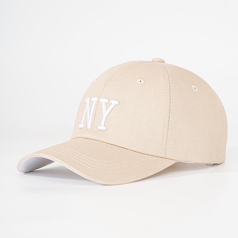 Cotton Baseball Cap With Embroidered Letters For Casual Wear And Sun Protection