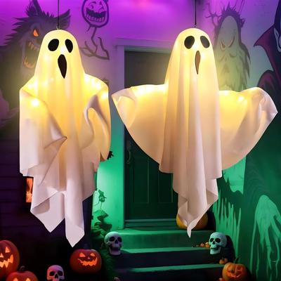 Lypumso Halloween Hanging Ghost Decoration LED Set 2