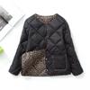 Kurze Baumwolljacke für Damen, Retro Rundhalsausschnitt, Herbst und Winter, Klassisches Karomuster