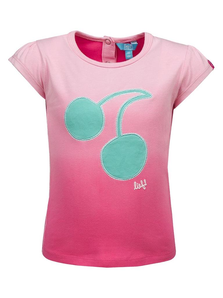 T-Shirt Dziewczęcy, Różowy, Wisienki, Lief