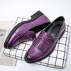 Men Green Tassel Loafers Street Style Purple Shoes Black Formal Business Wedding Dress Prom Tuxedo Party Shoes Large Size
