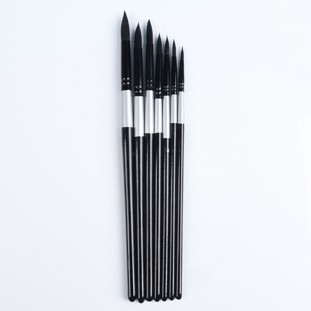 7Pcs/Set Beginner Artist Kit Gouache Painting Pen Round/Pointed Tips Paint Brushes Set  Art Class