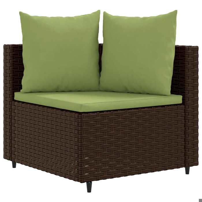 VidaXL Garden Furniture Set with Cushions 6 Pcs Brown Wicker, Outdoor Sofa Set, Garden Corner Sofa, 3308422