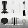 Espresso Tamping Kit with Pitcher Ergonomic Latte Art Set Stencils Non-Slip