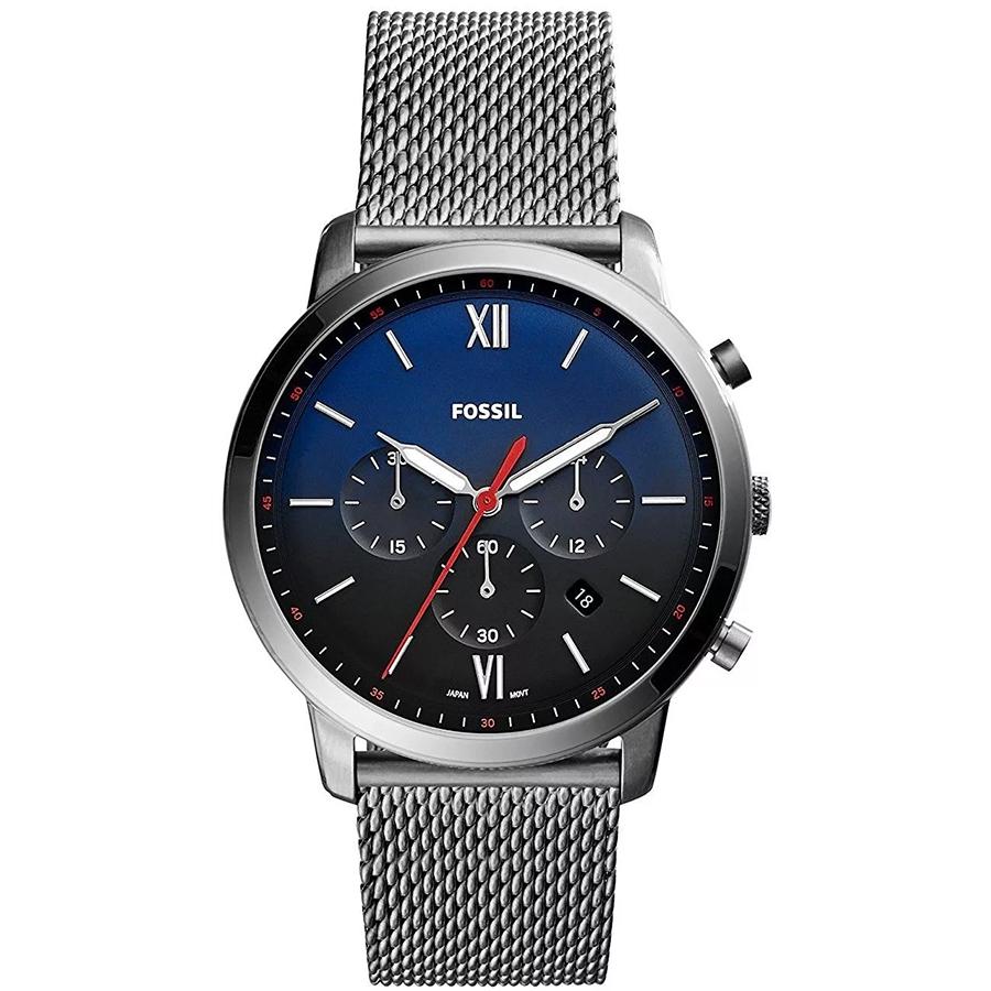 

Fossil Men s Quartz Stainless Steel Three-Hand Watch Stainless Steel Case/Scratch Resistant Glass FS5383 синій/чорний