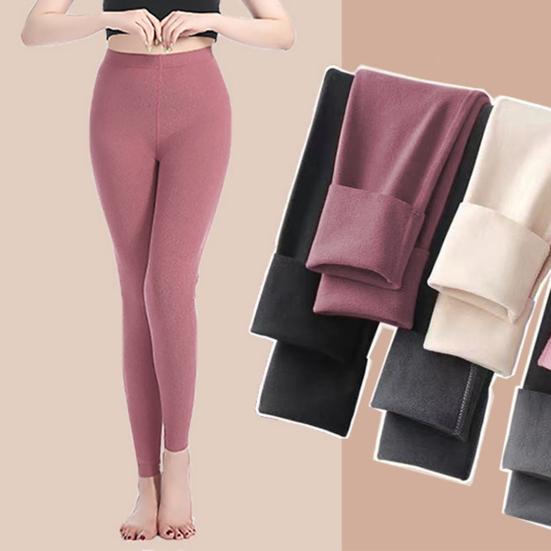 Dámské spodní kalhoty s vysokým pasem DE Velvet Skinny Fit dlouhé kalhoty na jógu jednobarevné zimní termo legíny na jógu