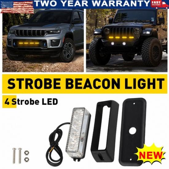 4LED Strobe Car Amber Hazard Flashing Light Beacon Warning IP67 Lamp Waterproof