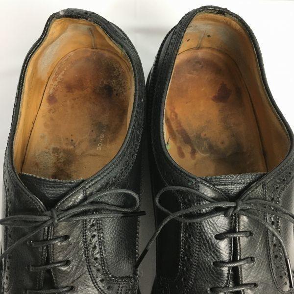 1984 Vintage FLORSHEIM Imperial Kenmoor Flügelspitze Business-Schuhe Schwarz Größe 12D Herren(GEBRAUCHT)