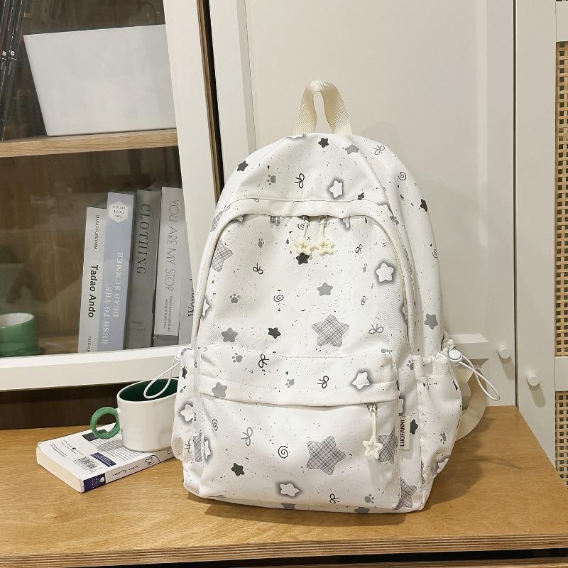 Korean Schoolbag Junior High School Girls Ins Fresh Stars High Value Backpack High School Students Large Capacity Lightweight Backpack