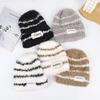 Mink Hair Knitted Hat Women's Thickened Warm Color Matching Pile Hat Fashionable Face Small Plush Hat