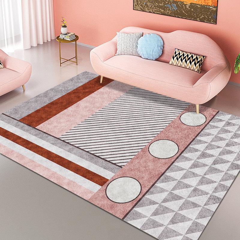 Retro Geometric Style Living Room Carpet Bedroom Bedside Carpet Modern Minimalist Luxury Floor Mat