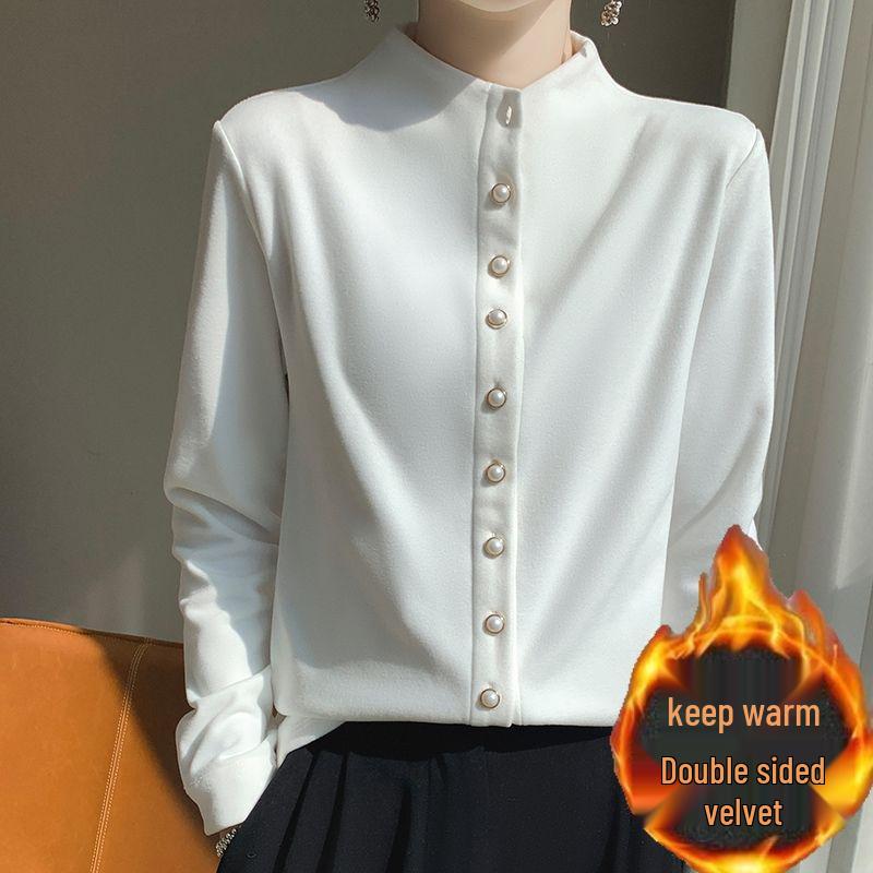 Women s Fashionable Fleece-Lined Cardigan - Warm, Thick High-Neck Outerwear S (80-95 jin)