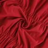 Women's Red Ruched Jacket 2026 Autumn Stand Collar Zip Front Drawstring Hem Long Sleeve Cropped Windbreaker Streetwear Casual Outerwear for Women
