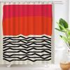 Abstract Artistic Shapes And Colors Print Water-Resistant Shower Curtain With Modern Design For Creative Bathroom Decor