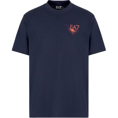 EA7 SS25 Regular Fit Crew Neck Short Sleeve Fitness T-Shirt Men Tops Blue 7M000104-AF10375-UB102