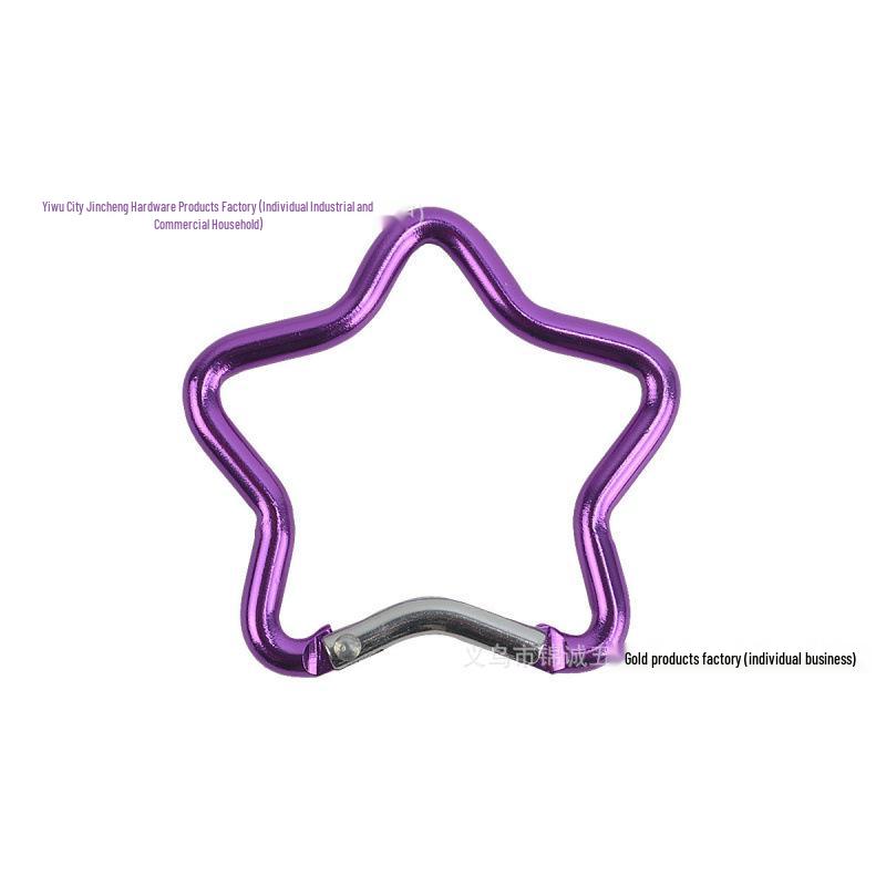 Outdoor Aluminum Alloy Five-Point Star Carabiner for Climbing and Luggage with Quick Release.