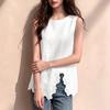 ZANZEA Women Casual Round Neck Lace Splice Sleeveless Tank Tops