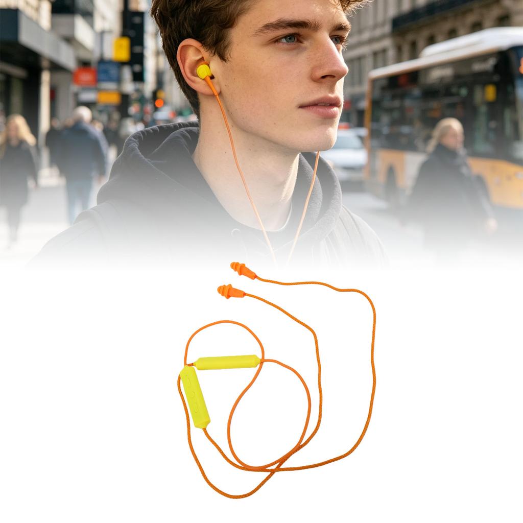 5.3 Earplug Headphone Noise Cancelling Neckband Wireless Earbuds Fast Pairing for Welding Woodworking Industrial