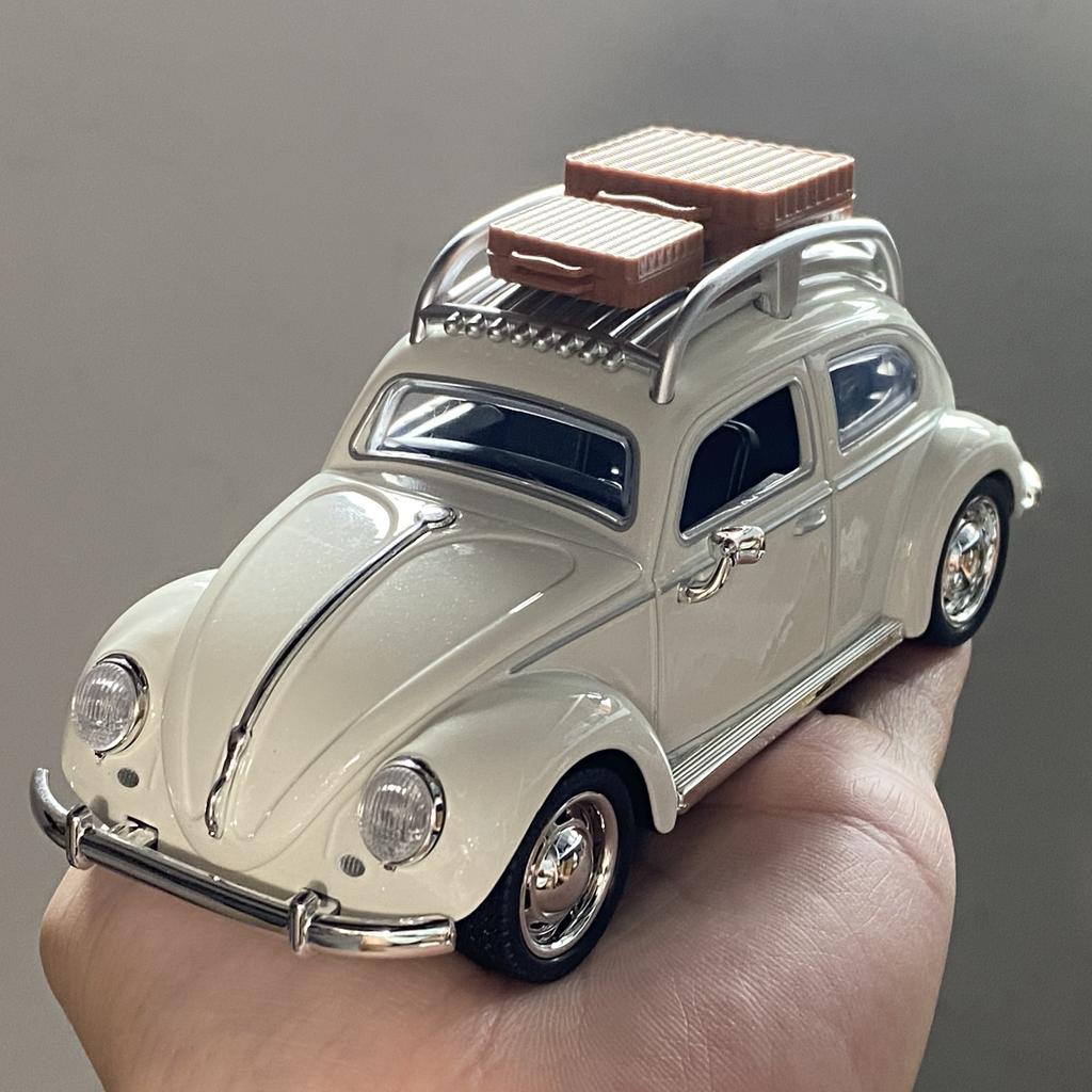 1:32 Volkswagen Beetle Travel Version Compact Sedan Alloy Metal Diecast Model Car Children's Toy Car Classic Retro Cars Holiday
