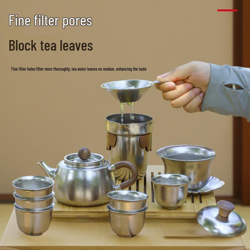 Luxury Pure Titanium Kung Fu Tea Set with High-End Teapot & Gift Box