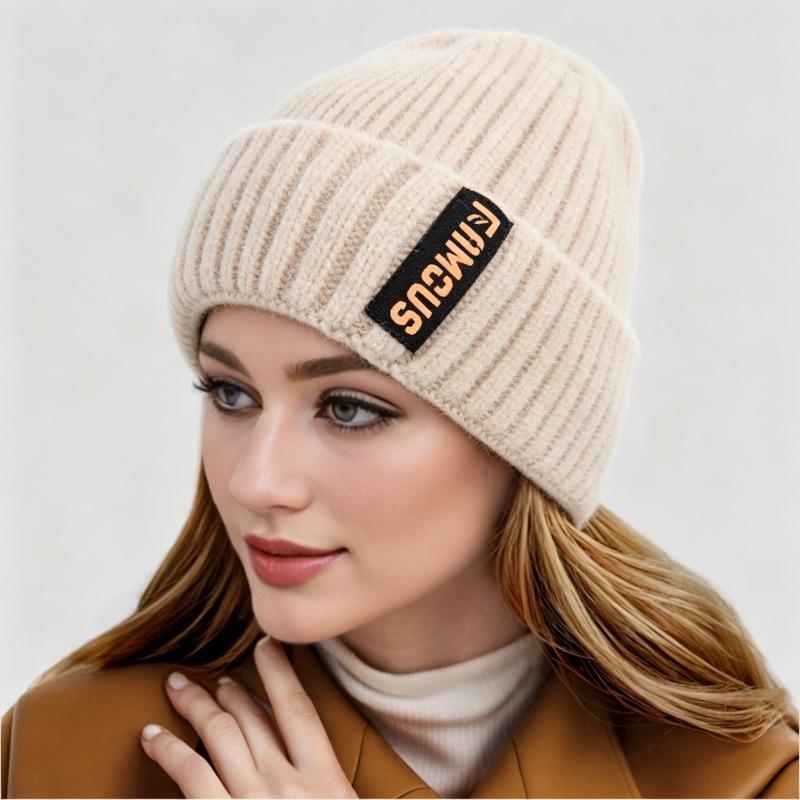 Korean Style Women's High Stretch Knit Wool Hat - 2026 Autumn/Winter Fashion Warm Head Cover for Cold Weather