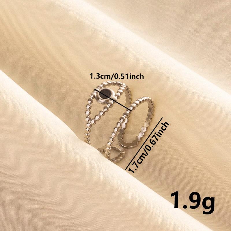 Punk Silver Color Black Enamel Sun Moon Star Eye Rings For Women Men Accessories Stainless Steel Ring Open Finger Jewelry Bagues