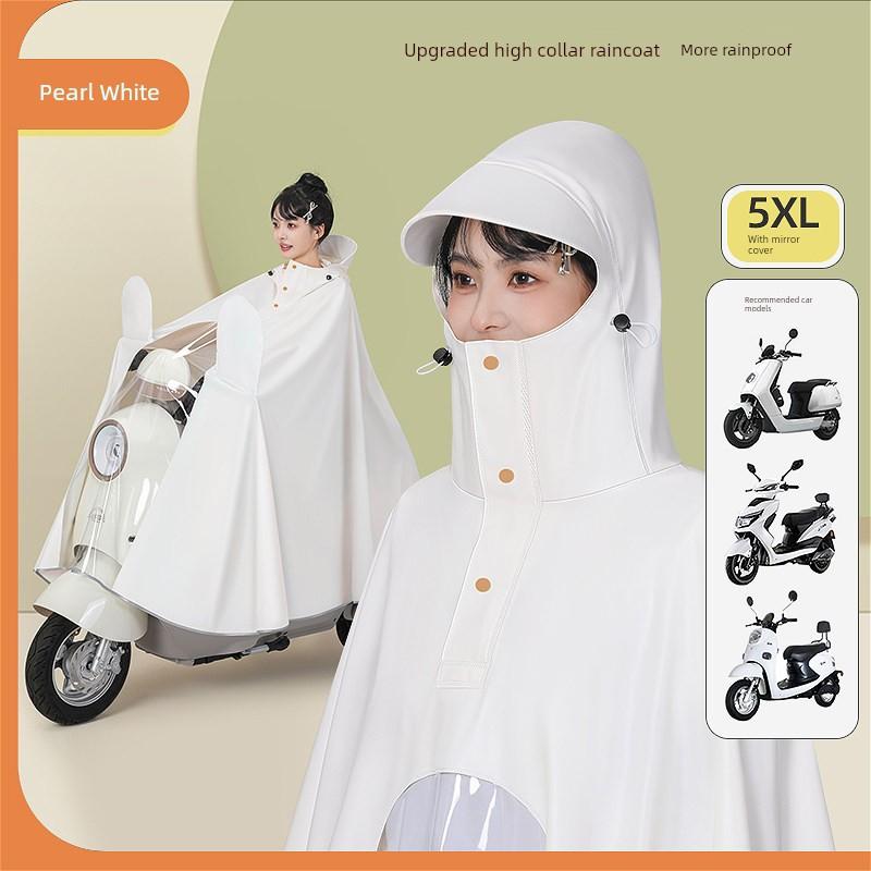 Electric Vehicle Raincoat, Single-Person Long Style, Full-Body Storm-Proof, Thickened and Enlarged Rain Poncho, Unisex, Specifically for Motorcycles