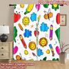 2D flat Photography Backdrop Photography Banner Colorful Doodles Mix 100% Polyester Holiday Decorations for Door, wall, and
