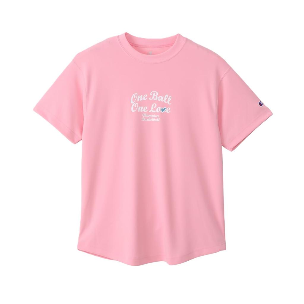 Champion Short Sleeve Pale with a Round Quick Antibacterial and Odor and Breathable Design with a Graphic Logo Print Women's T-Shirt, CW-CB327, Pink,