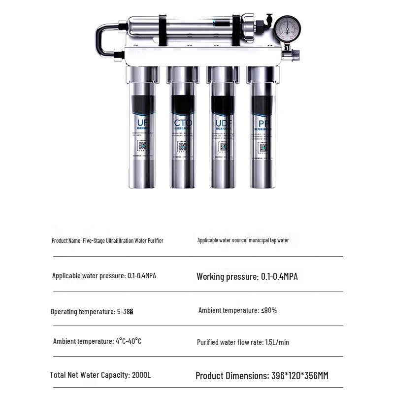 LISM 5-stufiger Ultrafiltrations-Wasserfilter aus Edelstahl