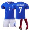 2024 Euro Frankreich Heimtrikot Griezmann 7 Fan Fußballtrikot Atmungsaktiv Schnelltrocknend Erwachsene Jugend Kurzarm