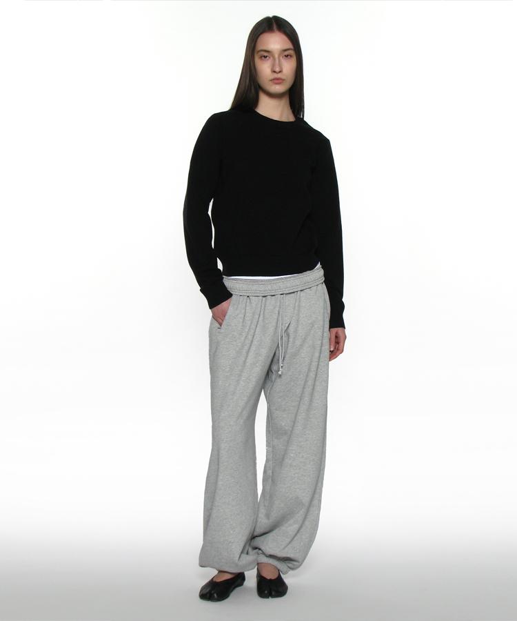 PARTIMENTO WOMEN Pwc Two-Way Pocket Knit Crew_Black
