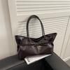 Vintage Pu Tote Bag With Double Shoulder Straps For Daily Casual Use