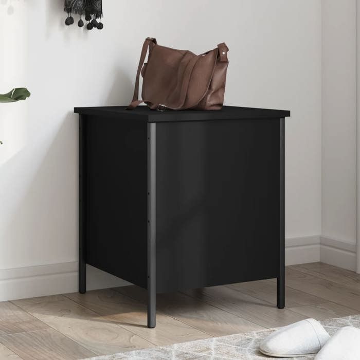 VidaXL Black Storage Bench 40x42.5x50 Cm Engineered Wood, Bench, Storage Bench, Hallway Seat, Entryway Bench 839008