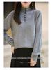 Stylish Women's Semi-High Neck Knit Sweater: French Autumn/Winter Collection