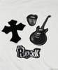 SK8ER ROCK Rock Cross Collage T-Shirt ((White))