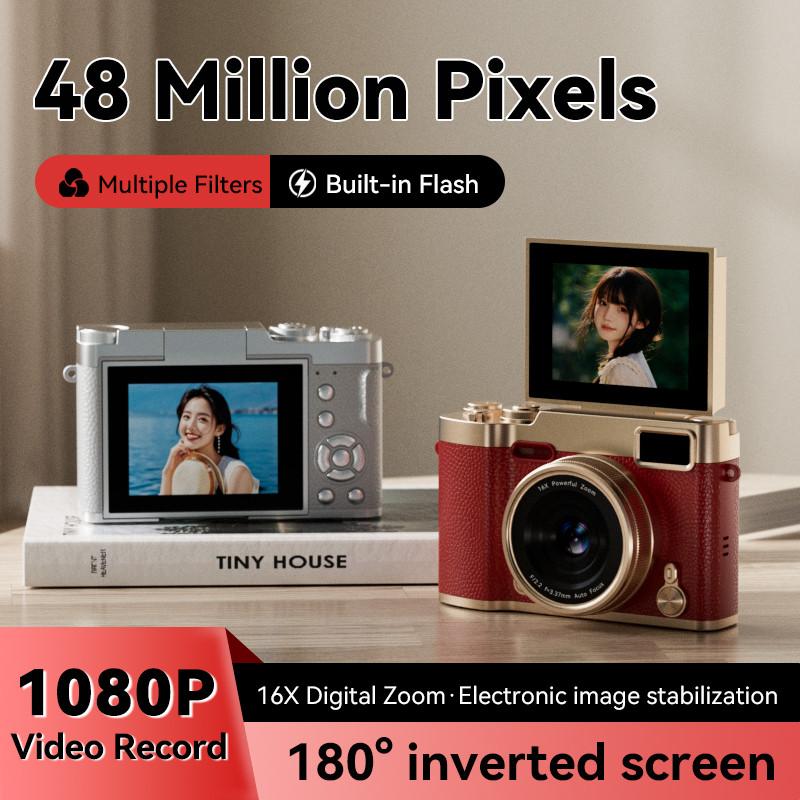 4K Digital Camera 1080P Video Camera 48MP Digital Camera CCD Camera Ultra HD 16X Digital Zoom Vlogging Camera LED Fill Light And Beauty Filter