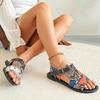 Large Size Flat Sandals 22 Summer New Open-toed European and American Round Head Buckle Roman Sandals