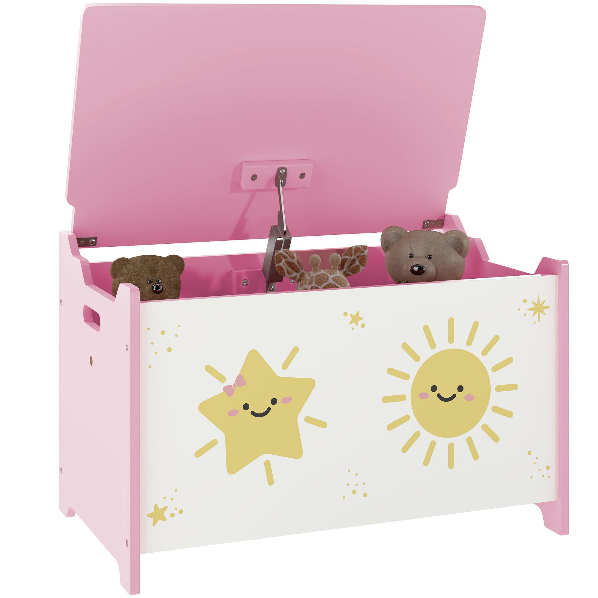 Toy Box with Lid, Safety Hinges