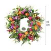 Floral Wreath Artificial Spring Wreath Handmade Wreath Minimal Upkeep Realistic Emulation Silk Wreath Design 10 Inches