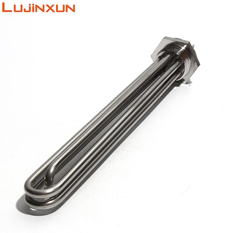 Lujinxun Full 304 Stainless Steel Water Heating Element 1 1/4" Electric Immersion Heater for Solar Water Tank 220V