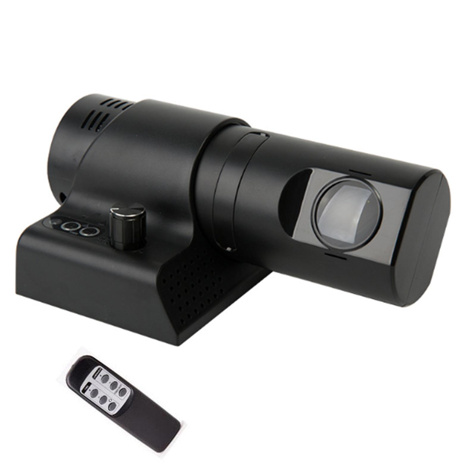 

Світлодіодний проекційний будильник зі обертанням на 180 градусів, з пультом дистанційного керування, регульованою яскравістю, змінними циферблатами для домашнього використання A чорний